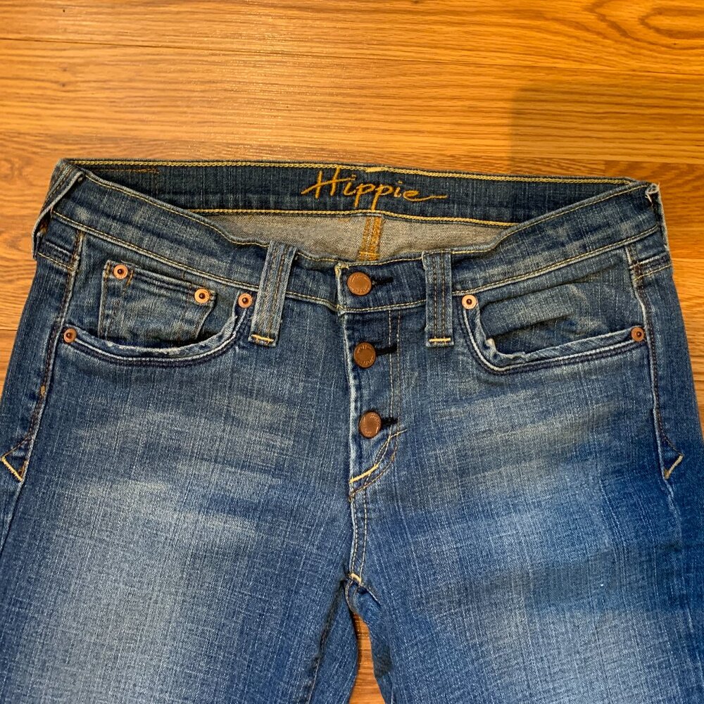Hippie Low Rise Flare Leg Jeans - Picture 2 of 12